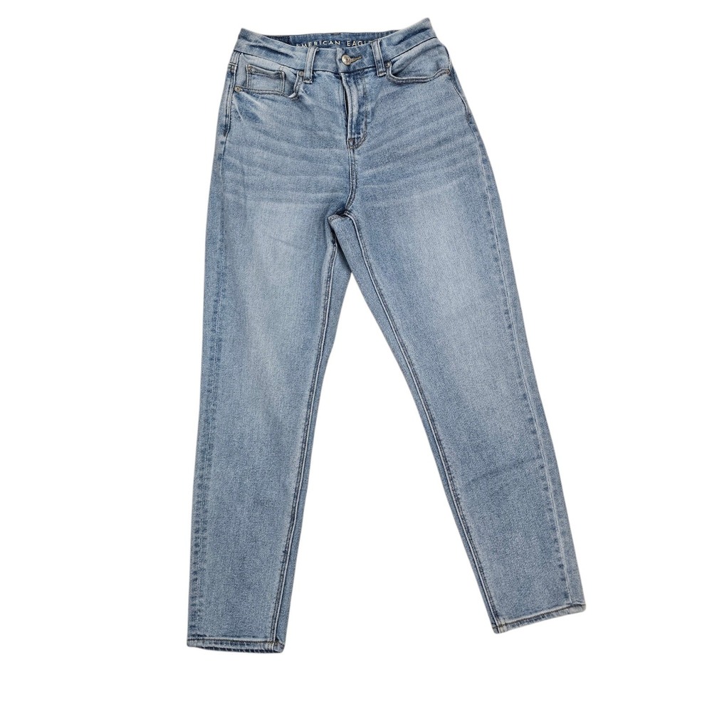 American Eagle Curvy Mom‎ Jeans Light Wash Stretch Denim Women Size 0
